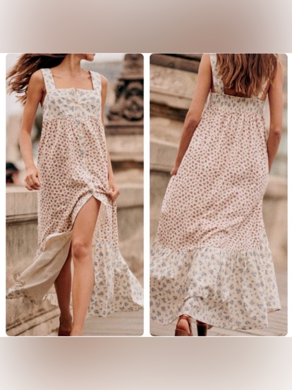 Sezane Catherine Floral Maxi Dress